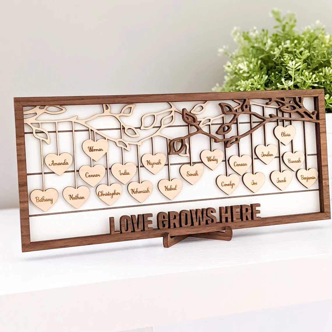 Personalized Family Tree Sign with Frame