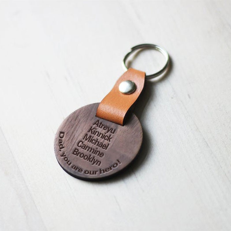 Personalized 1-6 Engraving Names with Key Chain Gift For Father's Day