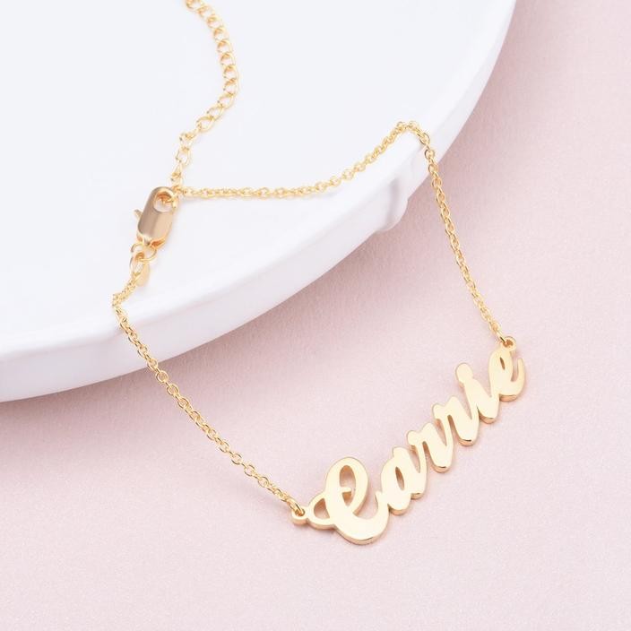 Carrie Copper Personalized Name Anklet Adjustable