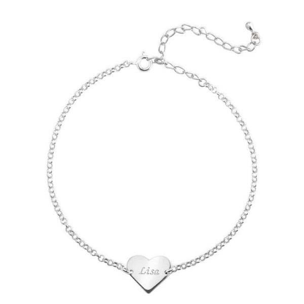 Personalized Heart Anklet Adjustable