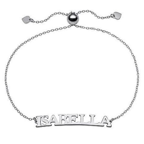 Personalized Uppercase Name Anklet Length Adjustable