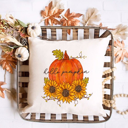 Hello Pumpkin Decor Fall Pillow