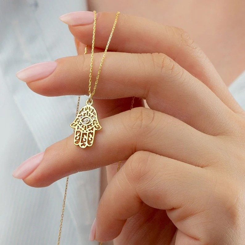 Hand of Hamsa Necklace Gift For Her