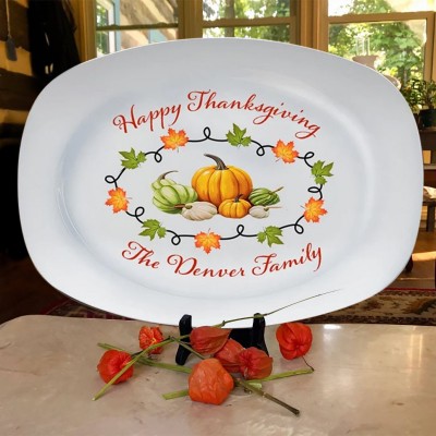 Personalized Thanksgiving Pumpkin Platter