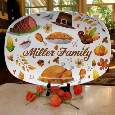 Personalized Thanksgiving Pumpkin Platter