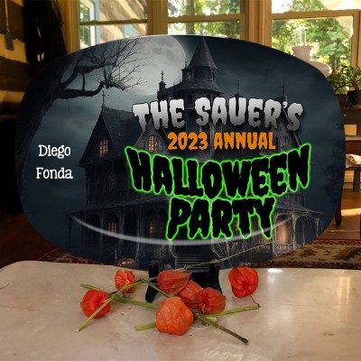 Personalized Haunted House Halloween Platter