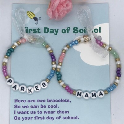 First Day of School Bracelet Matching Bracelets Heart Bracelets
