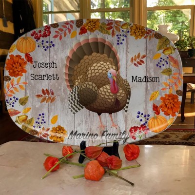 Personalized Thanksgiving Turkey Platter