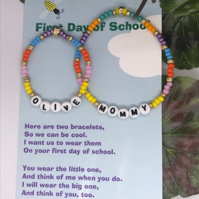 First Day of School Bracelet Matching Bracelets Heart Bracelets