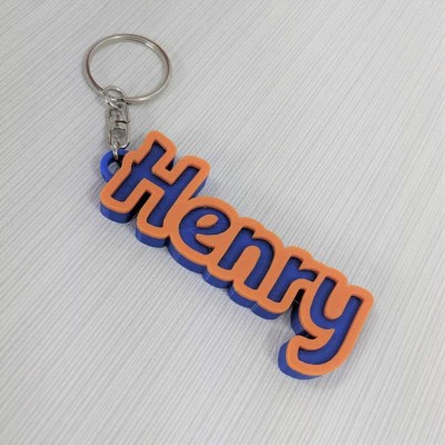 Two-Color Personalized Name Keychain Children's Bag Tag Keychain