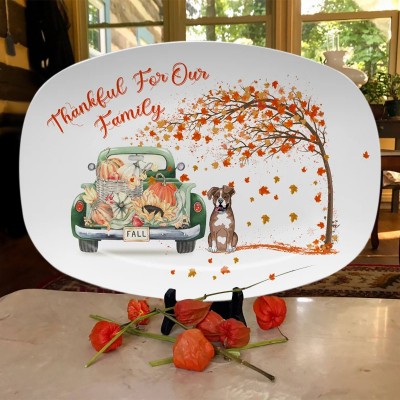 Personalized Thanksgiving Fall Pumpkin Truck Serving Platter