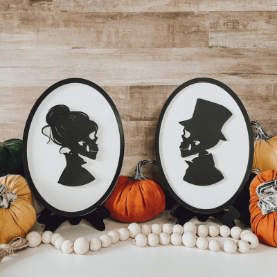 3D Skeleton Silhouette Halloween Signs