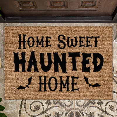 Personalized Home Sweet Haunted Home Doormat as a Halloween gift