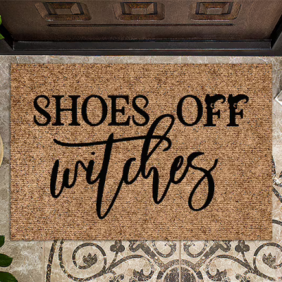 Personalized Shoes Off Witches Doormat as a Halloween gift