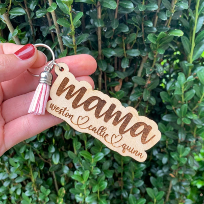 Mama keychain with kids name