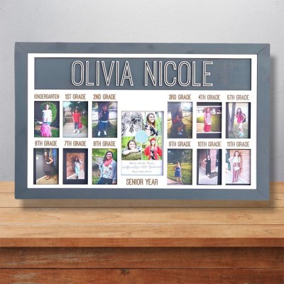3D K-12 School Years Picture Frame Custom Personalized Photo Display