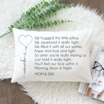 Personalized Hugs From Home Pillow