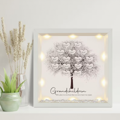 Personalised family tree framed print grandchildren fill a place christmas gift