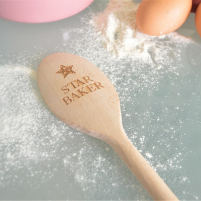 Personalised Star Baker Wooden Spoon Design