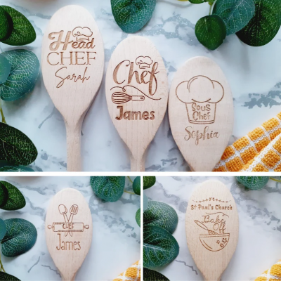 Personalised Chef Wooden Spoon Design