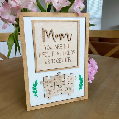 BEST SELLER❗❗Personalized Puzzle Piece Name Sign Mothers Day Gift Family Keepsake