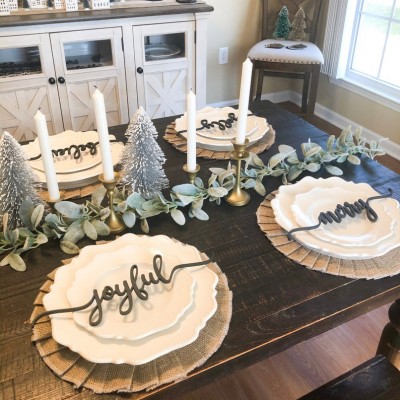 Christmas Wooden Place Cards For Table Decor