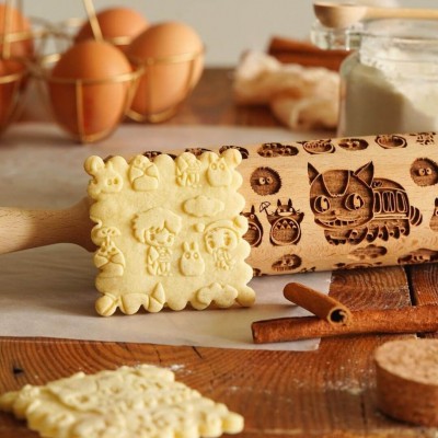 Christmas Engraved Embossing Rolling Pin