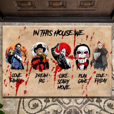 Personalized Horror Movies Doormat as a Halloween gift