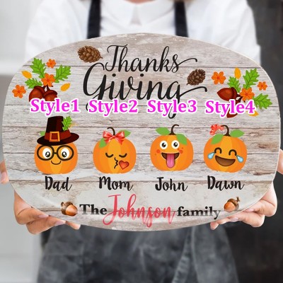 Personalized Pumpkin Dinner Thanksgiving Platter