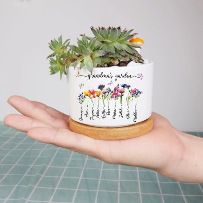 Personalized Grandma's Garden Birth Month Flower Pot Gift Ideas For Grandma Mother's Day