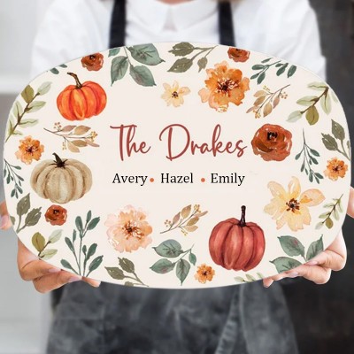Personalized Thanksgiving Pumpkin Family Platter