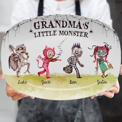 Personalized Halloween Grandma's Monster Platter