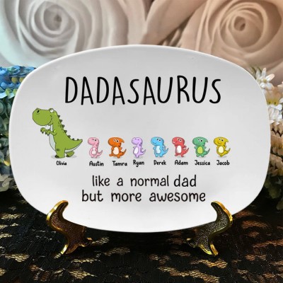 Personalized Dad Dinosaur Platter Father's Day Gift