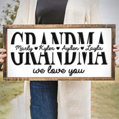 3D Personalized Mom Sign with Children Name Mother's Day Gift
