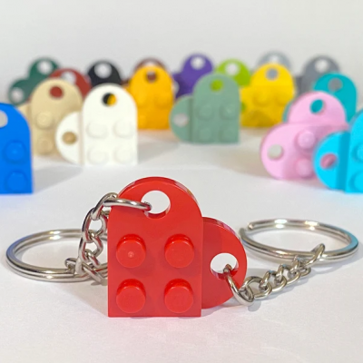 Heart Keyring Made with LEGO Bricks