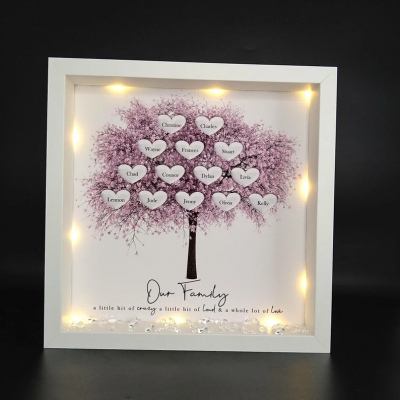 Personalised family tree framed print our family a little bit crazy christmas gift