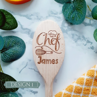 Personalised Chef Wooden Spoon Design