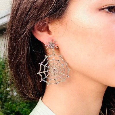 Halloween Spider Cobweb Acrylic Earrings Gift For Her
