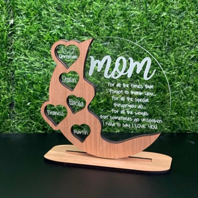 Personalized Cherry Wood Acrylic Birch Wood Plaque Christmas Gift
