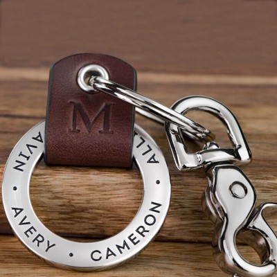 Father’s Day Gift Personalized Dad Keychain Engraving 1-10 Names