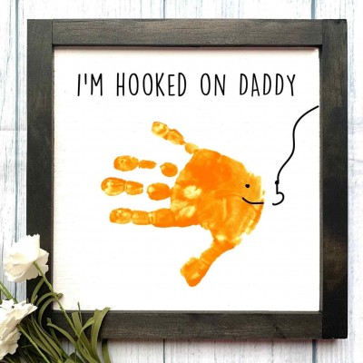 Father's Day Gift Best Daddy Hands Down Kids Child Handprint Frame DIY Present